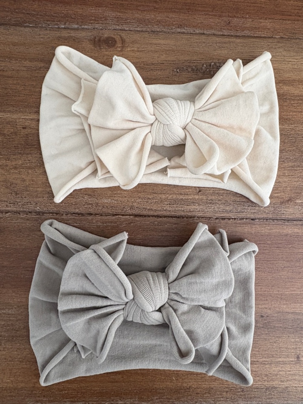 Baby Bling FAB-BOW-LOUS® Bow Set of 2, Cream & Mushroom